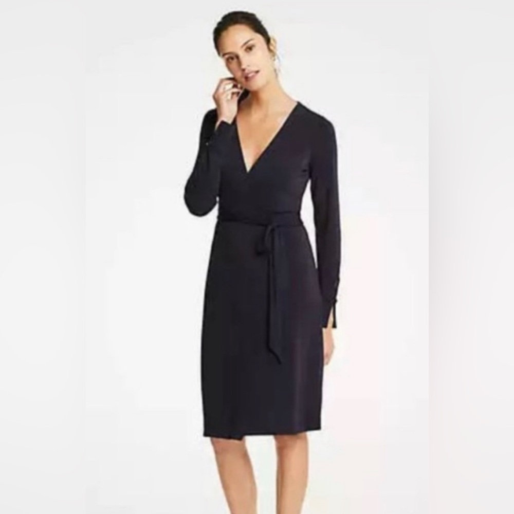 Ann Taylor Navy Blue Wrap Dress